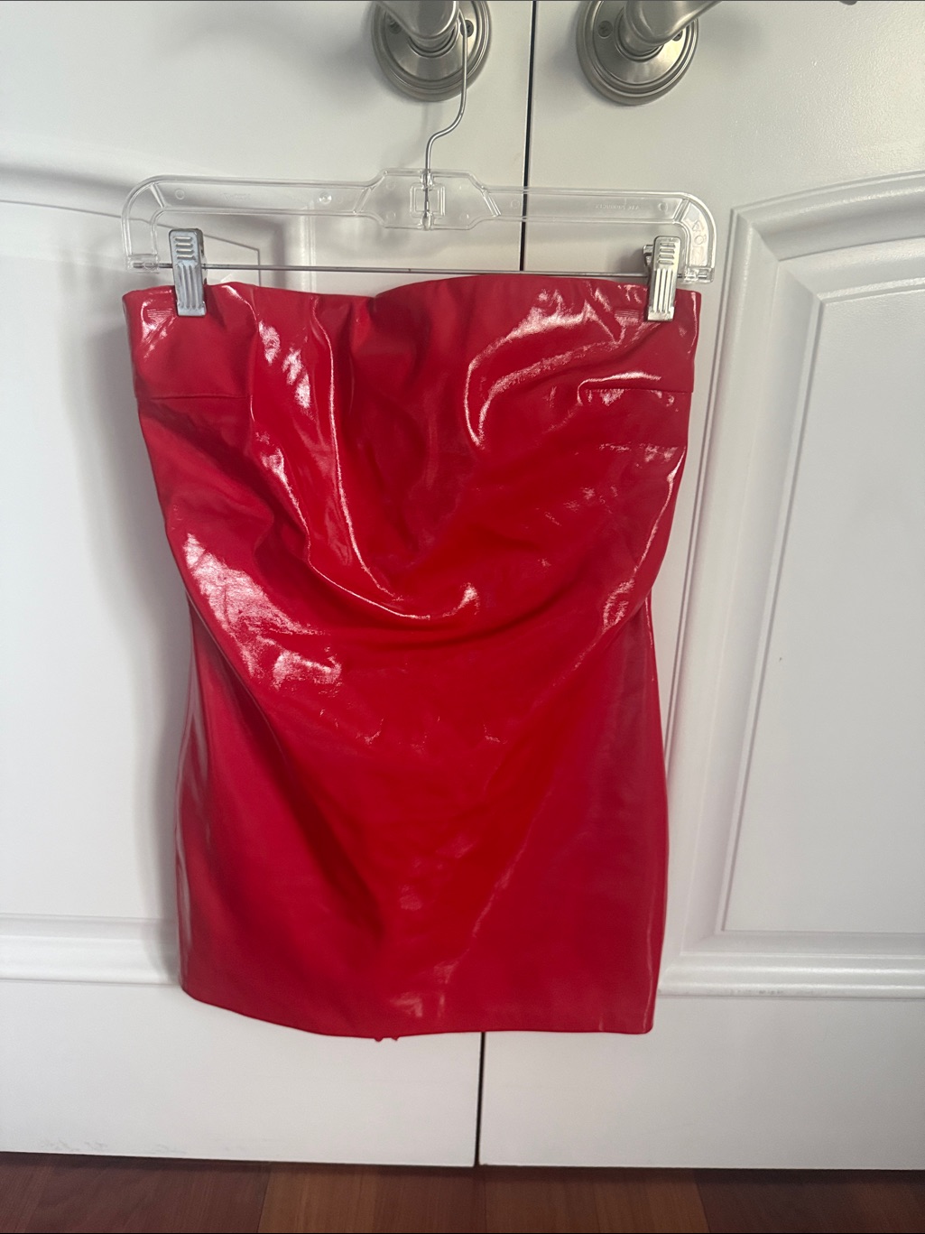 Cultnaked Red Glossy Faux-Leather Mini Skirt